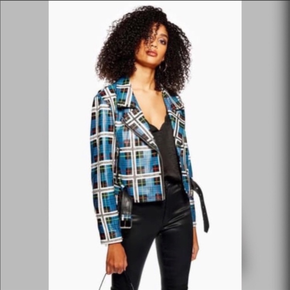 Topshop genuine leather jacket size 8 size 10